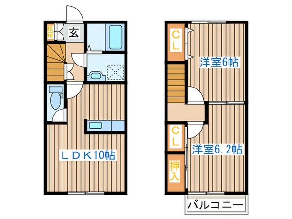 ラフィネフルールⅡAの物件間取画像